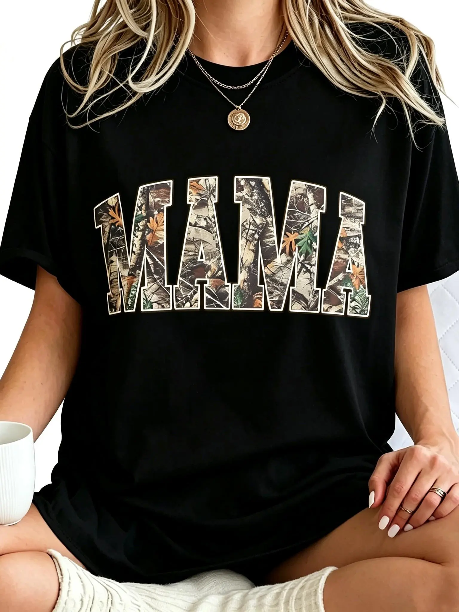 Hunting Mama T-Shirt, Camo Mama Shirt, Mother's Day Gift, Camouflage Mama T-Shirt, Varsity Mama Shirt, Retro Mam Shirt,Cotton Unisex Graphic Casual Short Sleeve Crew Neck,Shirt for Men & Women, Gift for Her and Him Unisex T-shirt
