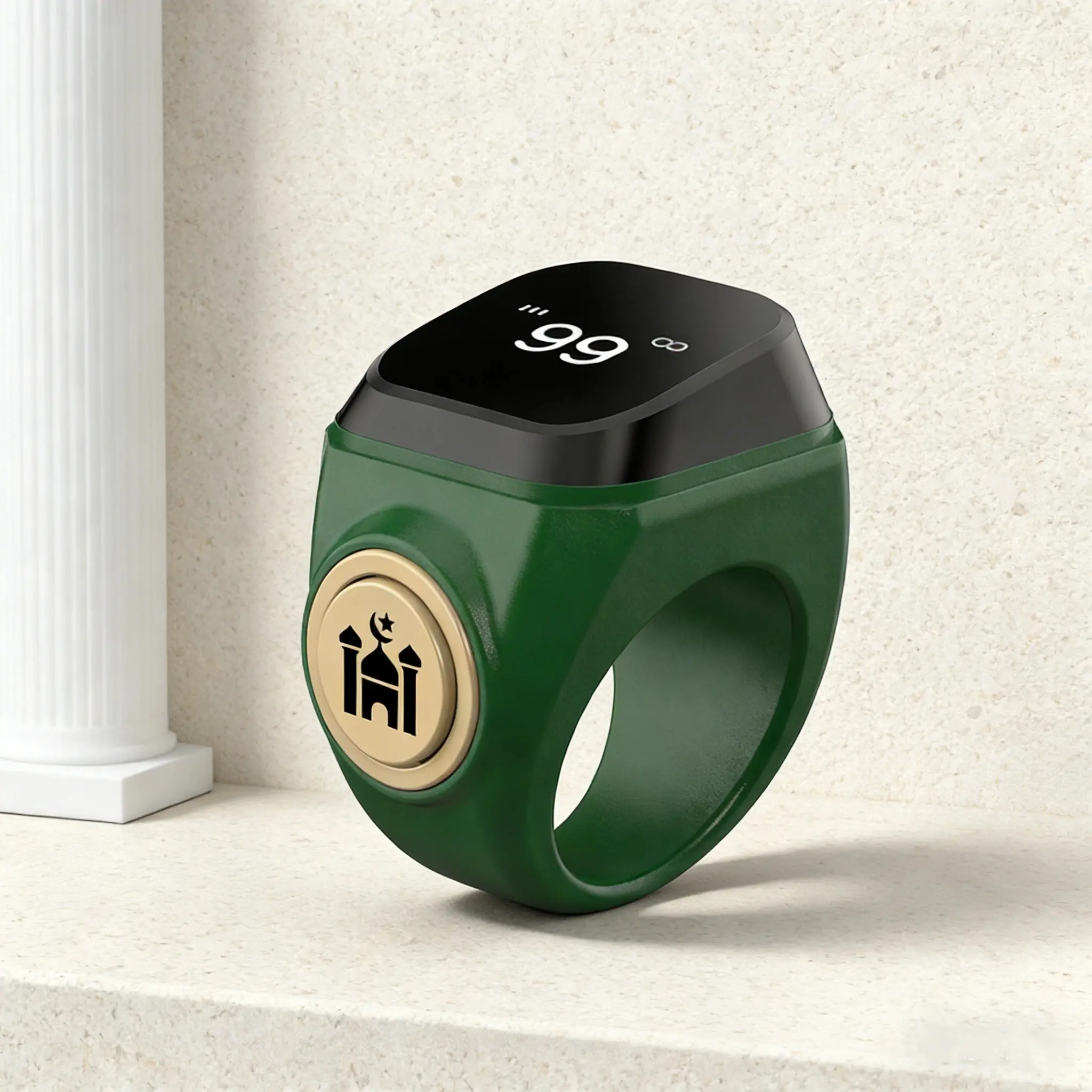 Smart Prayer Ring, APP Connected, Vibration Reminder, Waterproof, Button Counter, Islamic Worship Gift, Ramadan & Hajj Present