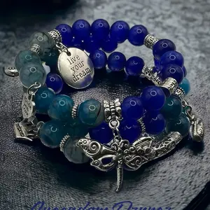 Handmade memory wire wrap cuff bracelet.