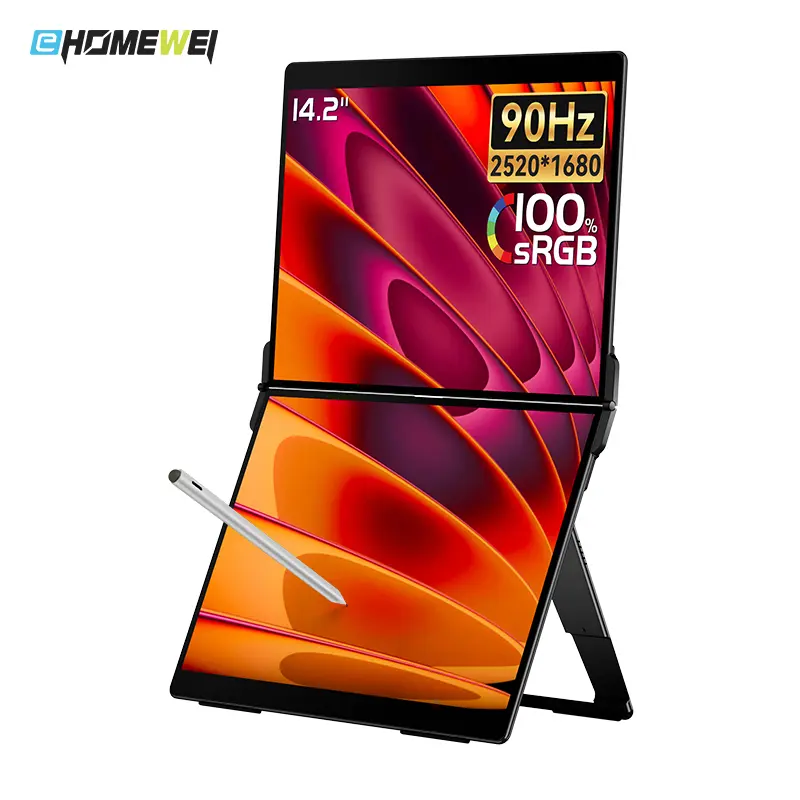 EHOMEWEI X2 Air 14.2" 2.8K IPS Dual laptop Screen Monitor with 90Hz Refresh Rate, 400 Nit Brightness, 100% sRGB, Touch & Stylus,Ultra-Slim Design