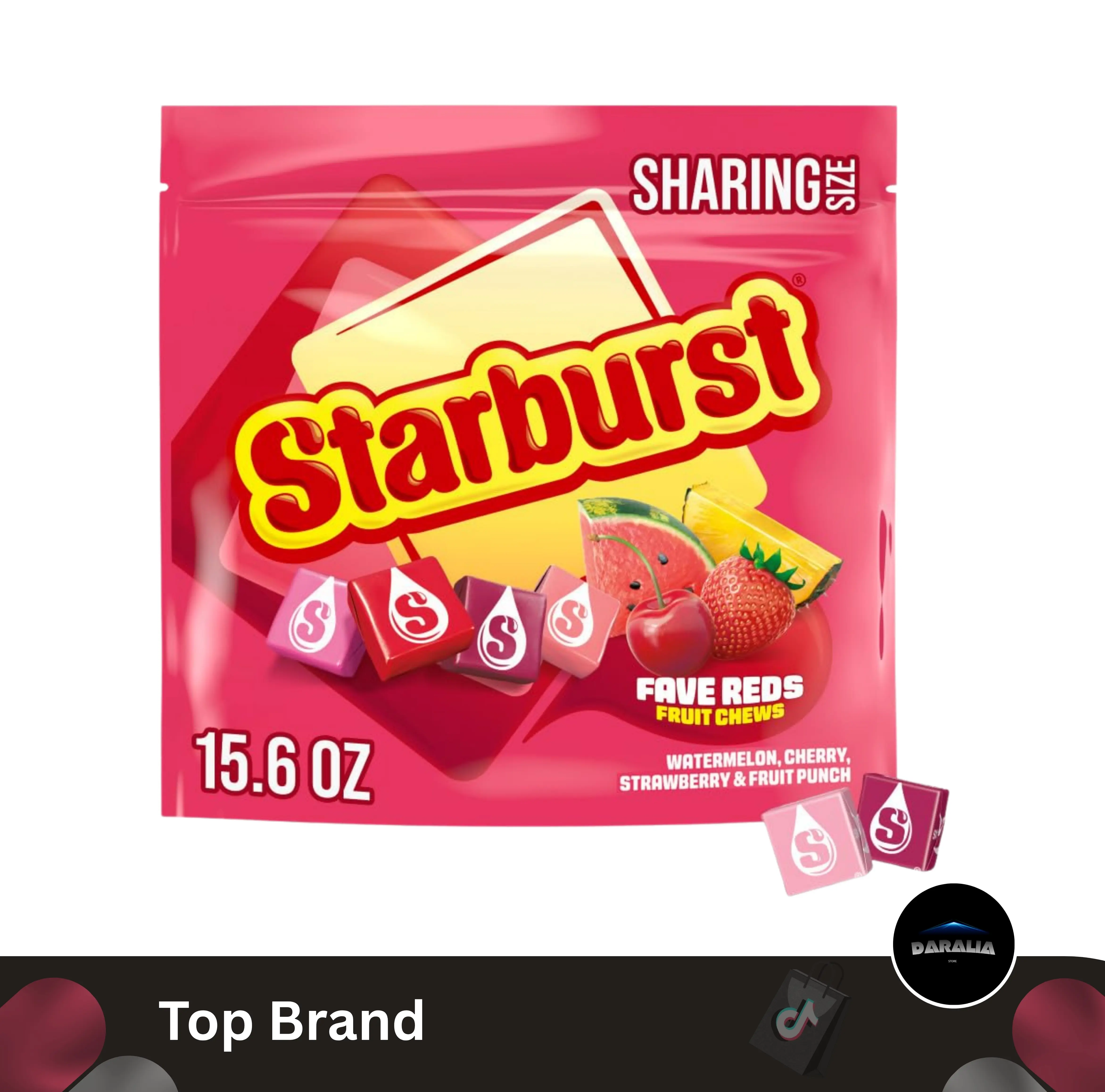 STARBURST FaveREDS Fruit Chews Candy, Chewy Candy, 15.6 oz Sharing Size Bag