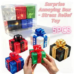 5-Piece Nested Gift Box Set with Screws, Fun Prank 3D Storage Box, Novelty Money Card Container for Christmas Birthday Packaging, Funny Gift