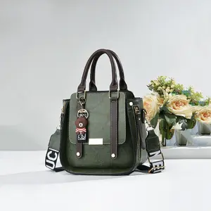 Women's Stylish Small Crossbody Bag PU Leather Top Handle Shoulder Bag with Detachable Strap and Zipper Closure for Daily and Party