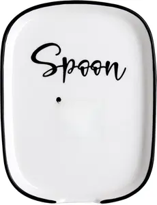 Ceramic Spoon Rest for Stove Top, Large Spoon Holder for Kitchen Counter, White Coffee Spoon Rest, Heat-Resistant Cooking Utensil Rest, Modern Farmhouse Kitchen Décor