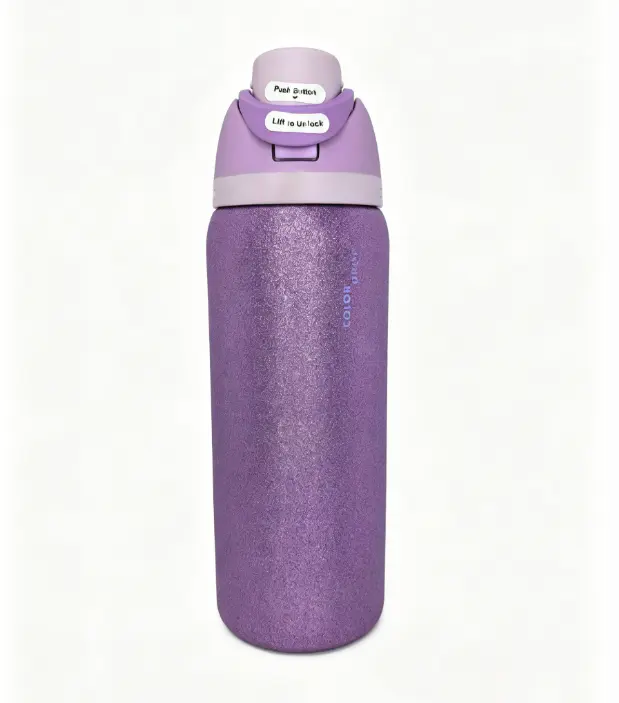 Owala 32oz Insulated Stainless Steel Water Bottle (Insulated Cup), Sparkle Purple Glitter Print, Leak-Proof, BPA-Free, Lightweight Peace Tumbler, Wide Mouth, 24H Cold Retention, Portable for Adults, Heat Resistant, Anti-Scalding Summer Travel Drinkware, W