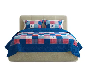 Lavish Home 3-Piece Caroline Patriotic Queen Quilt Set