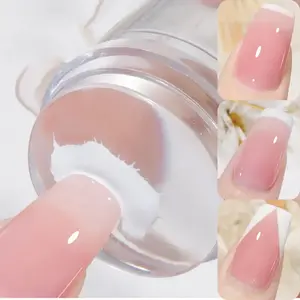 Transparent Nail Art Stamp Jelly Silicone Printing Nail Polish Stamping Template  with Scraper French Manicure Stencil Tools Nail Care Salon Durable Flawless Cutics