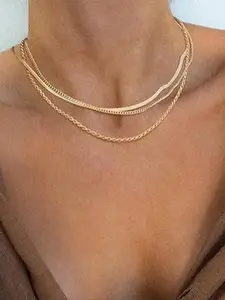 Elegant Women's Zebra Print Necklace, Delicate Zinc Alloy Snake Chain Choker, Simple Easy Layering Design Layered Necklaces Jewelry Gift for Her, Choking Hazard Warning