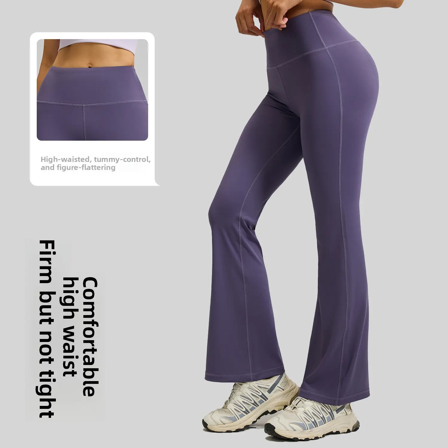 High Waisted Tummy Control Sporty Chic Slim-Fitting Full Length Bootcut Yoga Joggers - Anti-Odour, Breathable, Butt-Lifting, Color-Sorted Wash, Cool Iron - Ideal for Yoga Workouts - TikTokShop Black Friday, Cyber Monday, Flare Cut, Do Not Bleach, Machine,