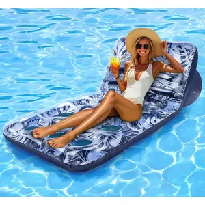 Inflatable Pool Floats Adult, Adjustable Backrest Tanning Pool Lounger Float, Cooling Pool Floaties Rafts for Adults Summer Outdoor Beach Lake Pool Party lounge swim  laps pool leaf skimmer net fit outdoorfun inflatable contour lounger swim  float baby fl