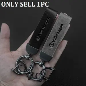 Car Vintage Look Leather Keychain Zinc Alloy Key Ring For VW Volkswagen Golf Tiguan Jetta GTI Transporter Passat Polo Touran Arteon