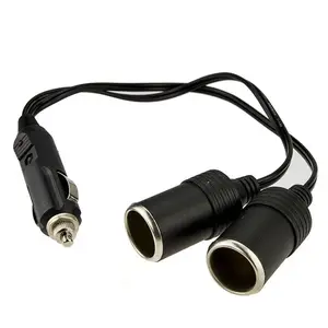 Simyoung Black Dual Car Cigarette Lighter Splitter Charger Power Socket Adapter 12v Auto Outlet