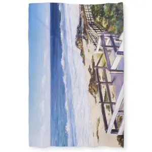 Begin Home Decor C1DCTXLW76UAKW Walk To the Beach Beige Twin Size Extra Long Duvet Cover - Coastal Home Decor