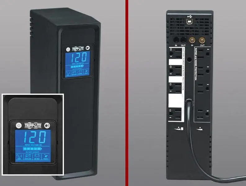 Tripp Lite Smart Pro LCD UPS - 1000 VA, 120V Desktop/Laptop Backup Power Supply with Automatic Voltage Regulation, Batteries, Surge Supp., USB Shutdown Function