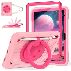 Case for iPad A16 11th Gen & iPad 10th Gen 11''/10.9'' 2025/2022 ,Durable Silicone Heavy Duty Shockproof, 360 Rotation Cover with Handle Stand, Kids Girl Tablet Protective Casing
