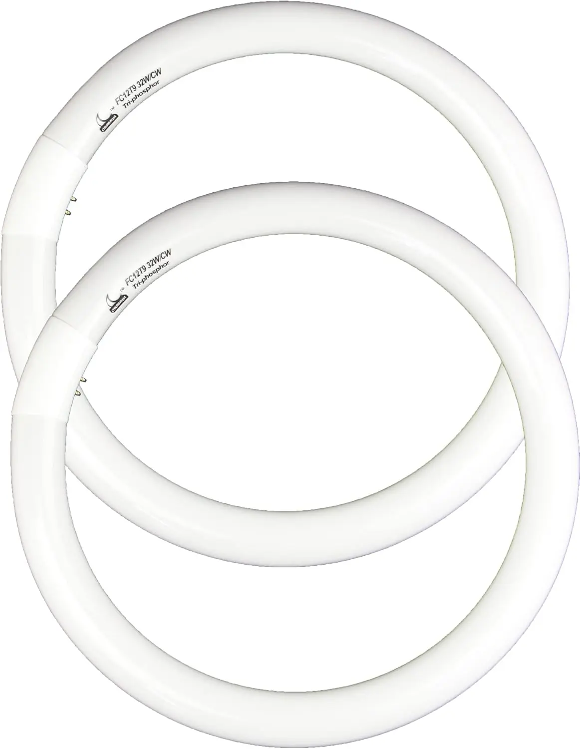 FC12T9/CW 32W Cool White Round Fluorescent Light Bulb, 12 Inch T9 32 Watts Circular Bulbs, 12'' FCL 32 Circline Bulb 4100K 841, G10q 4 Pin Prong Base, 2 Pack