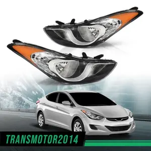 Fit For 2011-2013 Hyundai Elantra Halogen Headlamp 1 Pair Headlights Assembly