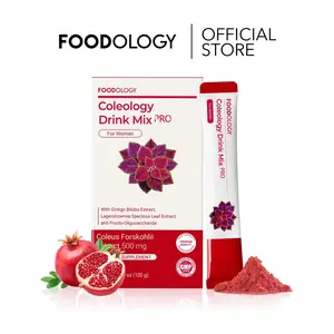 [FOODOLOGY] Coleology Drink Mix PRO (15pieces), Pomegranate-Flavored Functional Beverage–Refreshing Wellness s after Meals, With Coleus Forskohlii, Banaba Leaf, FOS & Ginkgo