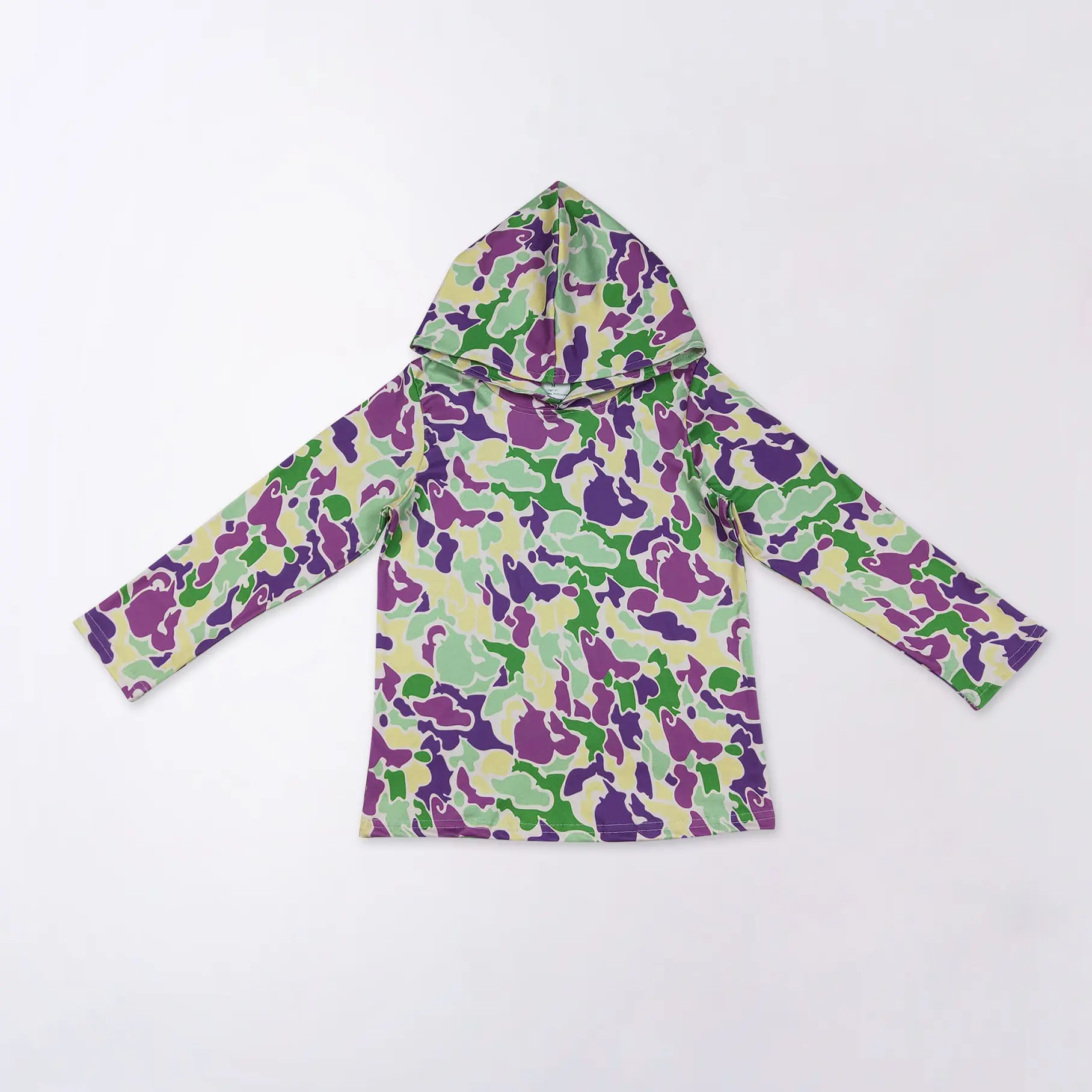 Kids' Animal Camo Hooded Sweatshirt, Soft Full-Zip Jacket with Pockets for Boys & Girls, Mardi Gras Casual Wear, Camo Sweatshirt