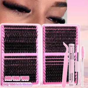 DIY Lash Extension Kit: Available in two options:  60D/80D/100Dor30D/40D/50D , D Curl 10-18mm mixed length. Long-lasting waterproof lash clusters come with gentle bond & seal glue set. Lightweight black individual lashes, super easy for beginners to apply
