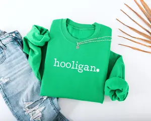 Hooligan Adult Sweatshirt -  St Patrick's Day Crewneck with Shamrock Accent for Parades & Casual Celebrations - Hello Handpressed