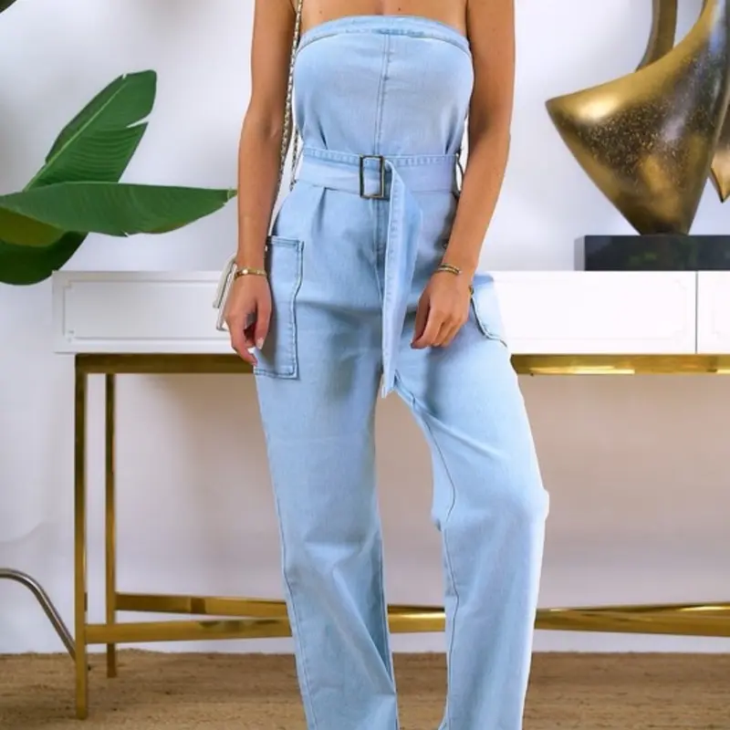 Cargo Denim Jumpsuit