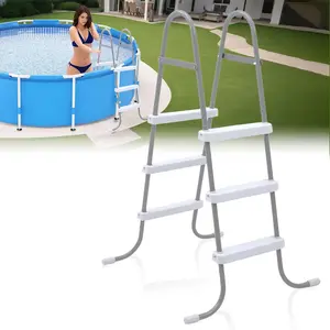 42 Inch Above Ground Pool Ladder 3 Steps Steel Frame Swimming Pool Entry Exit Ladder Non Slip Metal Frame Pool Steps, Weight Capacity 300lbs Summervibes