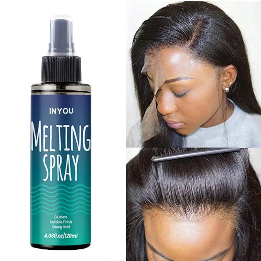 Lace Melting Spray and Holding Spray, Extra-Hold Extreme Hold Lace Melting Spray for Lace Wigs, Wig Melting Spray with Strong Natural Hold, Fast-Drying, No Residue, Long Lasting Hold