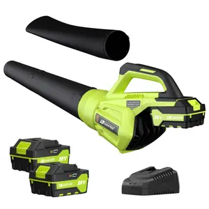 PULITUO 20V Cordless Leaf Blower 4.0Ah Battery 400CFM Airflow 90MPH Wind Speed Includes Long & Short Nozzles Lightweight for Yard & Garden Cleaning