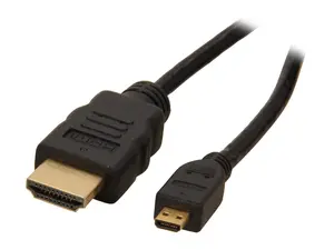 StarTech.com HDMIADMM6 6 ft. Black Connector A: 1 - HDMI® (19 pin) Male  Connector B: 1 - Micro HDMI® (19 pin) Male High Speed HDMI® Cable with Ethernet Male to Male