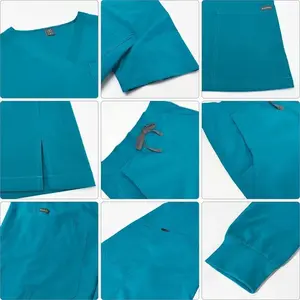 WCW- Scrubs Uniform Suit Short Sleeve V-Neck Tops & Jogger Pants Set Multicolor Women's Casual Nursing Uniform for Comfort and Work - Fitted scrubs women(gift)
