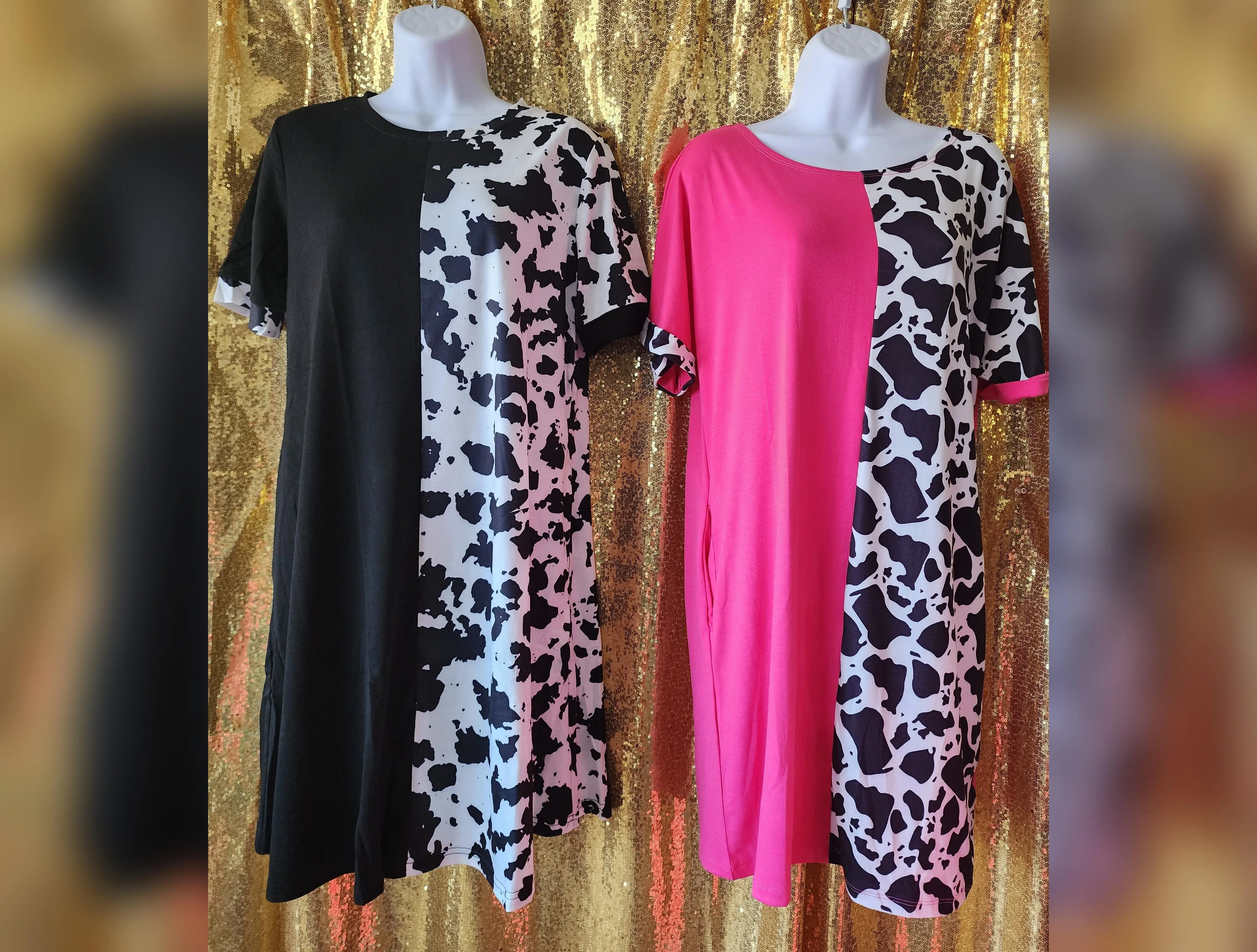 Cow Print T-Shirt Dress