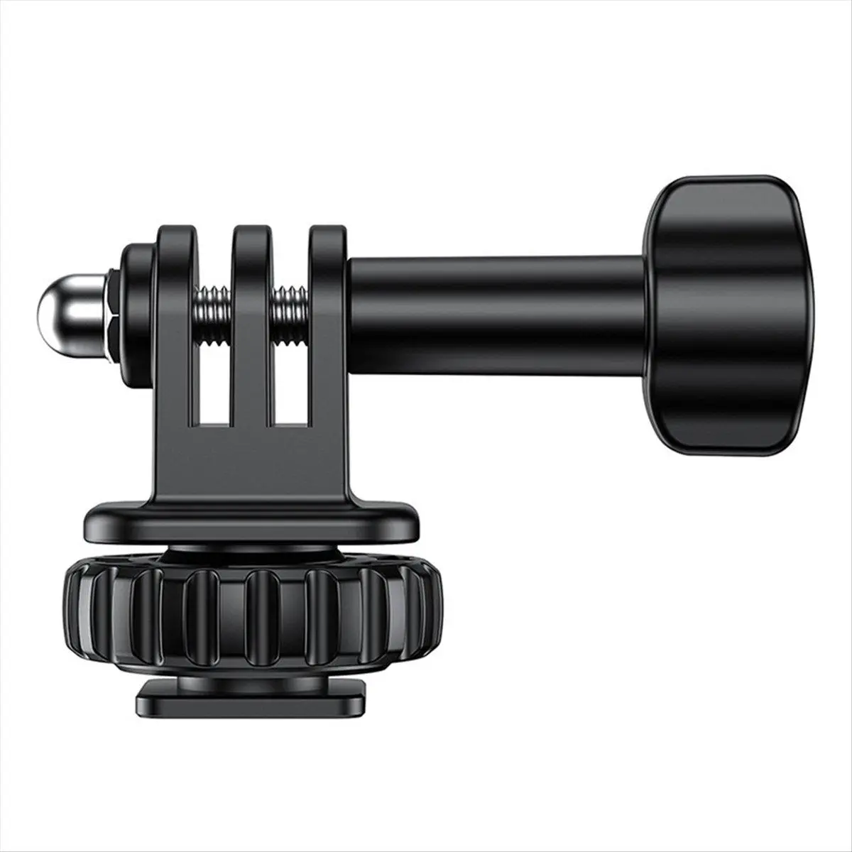Metal Alloy Action Camera Cold Shoe Adapter Accessories, Lightweight Plastic ABS 180° Adjustable Aluminum Mount with 1/4-Inch Screw Hole, Selfie Tripod Holder Compatible with GoPro Hero 12/11/10/9/8 (1 x Cold Shoe Adapter)