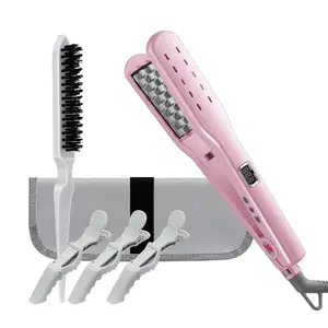 Curling irons 3/4” Inch Professional Ceramic Hair Iron for Volumizing | Creates Lasting Hair Volume | Ideal for Short or Thin Hair | With Adjustable Temperature Settings | Equipped with Auto Shut-Off Feature|Straight plate clamps flat iron Comfort