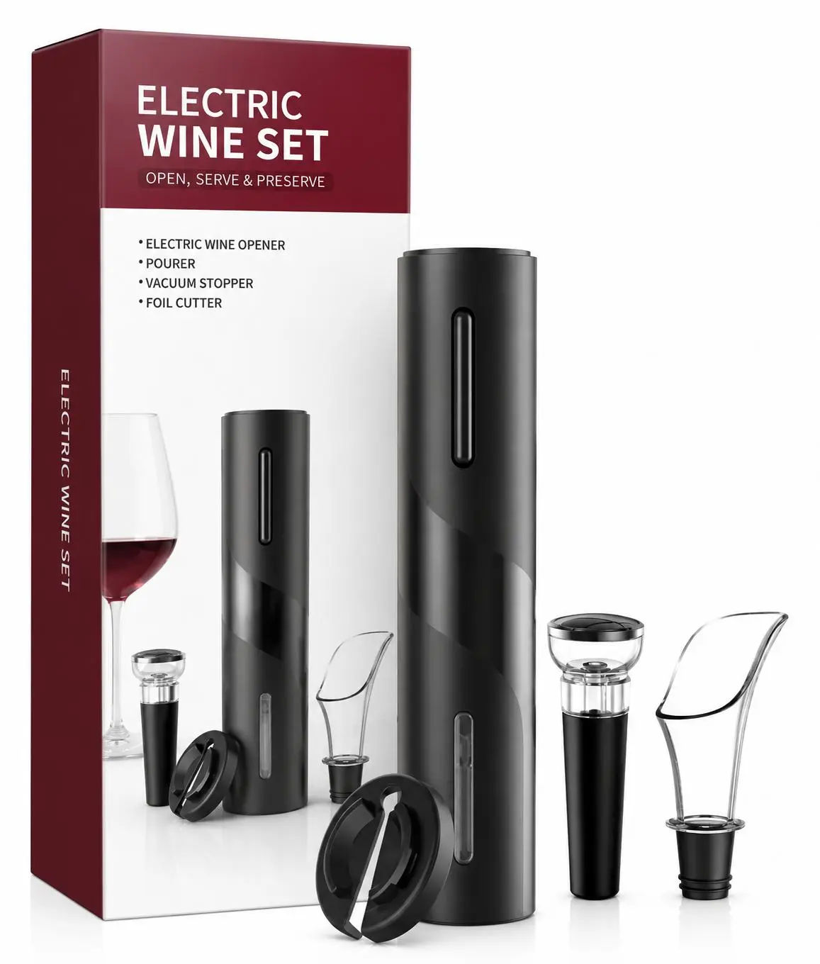 Kitchen Household Products Rechargeable Wine Opener (Pack of 2) for Adults, Bar Use, Open, Serve & Reserve