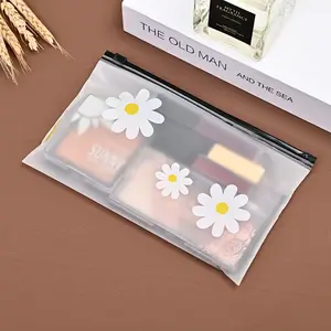 20pcs of Transparent Daisy Print Zipper Gift Bags, Made of Plastic, Suitable for Crafts and Home Organization.