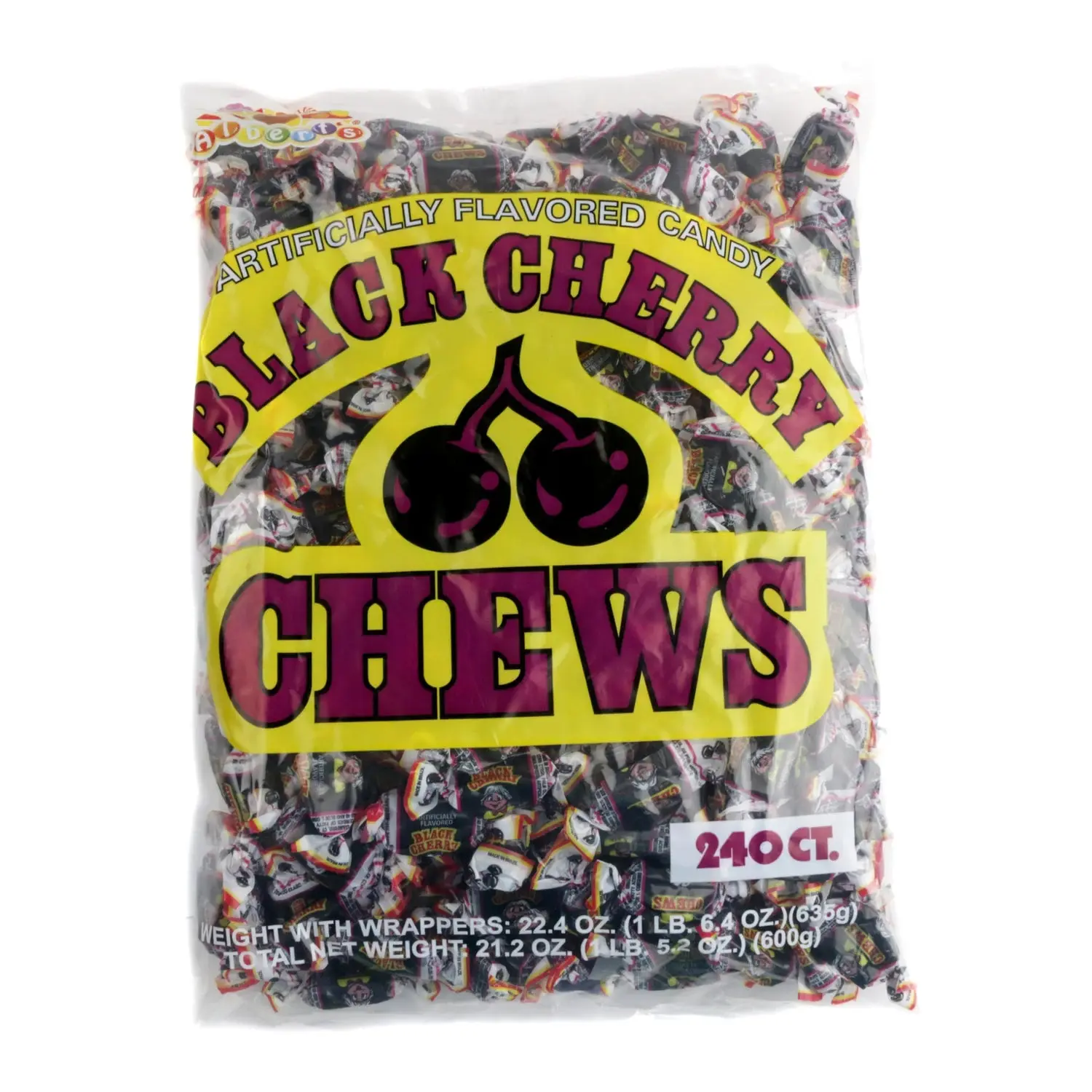 Alberts Bag Melange Fruit & Chewy Candy, 240-Count Bulk Food Large Pack Soft Chews Snacks