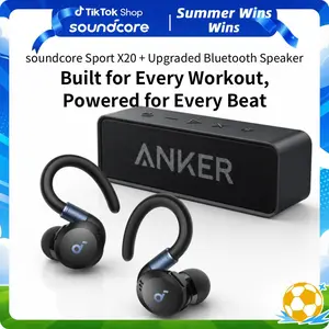 soundcore Sport X20 & Upgraded Bluetooth Speaker by Anker, Workout & Outdoor Audio Bundle, Noise Cancelling, Deep Bass, Waterproof, Long Playtime