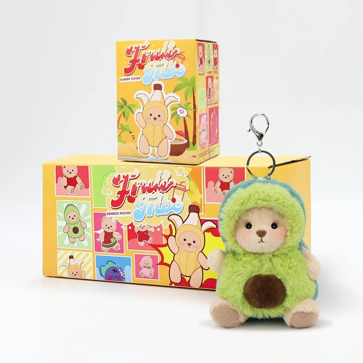 Getahug Fruit Tribe Series Collector's Edition Mini Bear Blindbox - 5.9-6.9 in Kawaii Fluffy Stuffed Plush Pendant, Bag Charm, Keychain Included, Summer Gift for Toys & Hobbies Enthusiasts