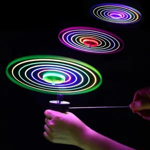 Pull String Ufo Toy, LED Light Up, Rotating Flying Orb Led Toy with Handle, Safe and Eco-Friendly, Ideal for Outdoor Parties, Kids' Toy for Boys and Girls