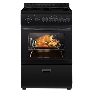 VEVOR 24 in Electric Range Oven, 2.7 Cu. Ft. Capacity Compact Freestanding Oven, Stainless Steel Kitchen Stove with 4 Burners, Easy Reach Rack, Storage Drawer, Drip Pan, Indicator Light(No Power Cord)