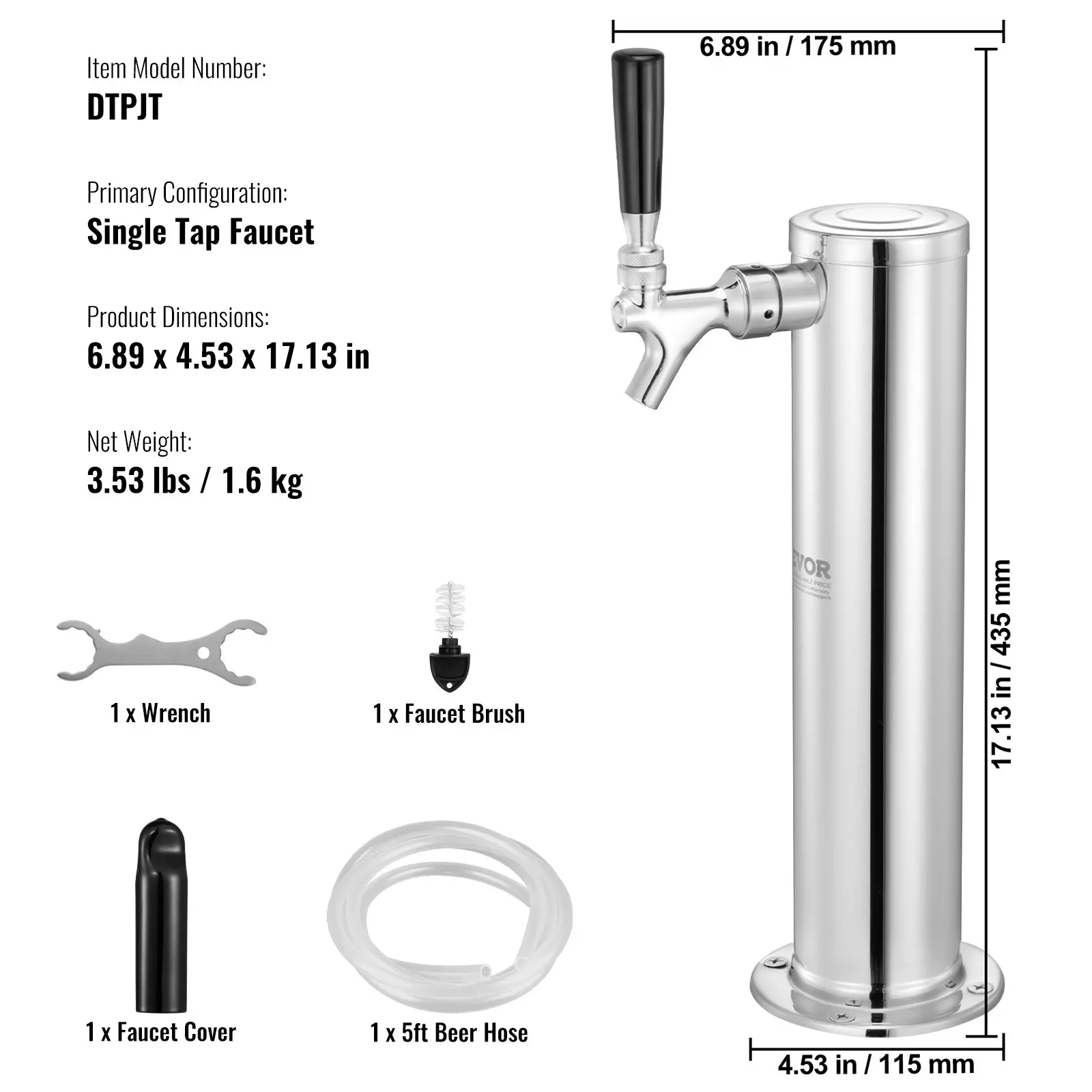 Single Tap Faucet without Gas Regulator