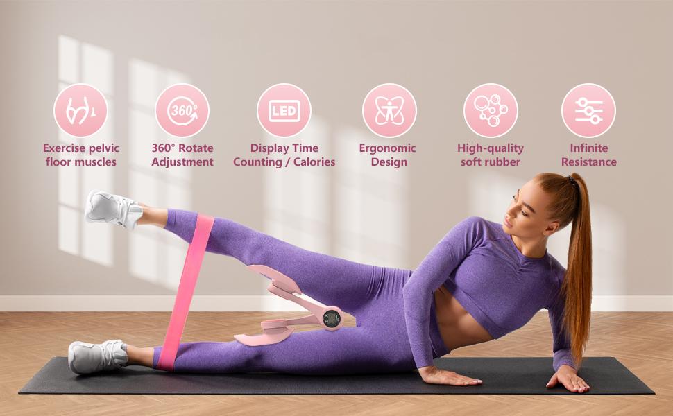 Kegel exercise,Thigh Trainer, Pelvic Floor Muscle Trainer, Inner Thigh Exercise Workout Equipment for Home, Pelvic Floor Strengthening Device Women