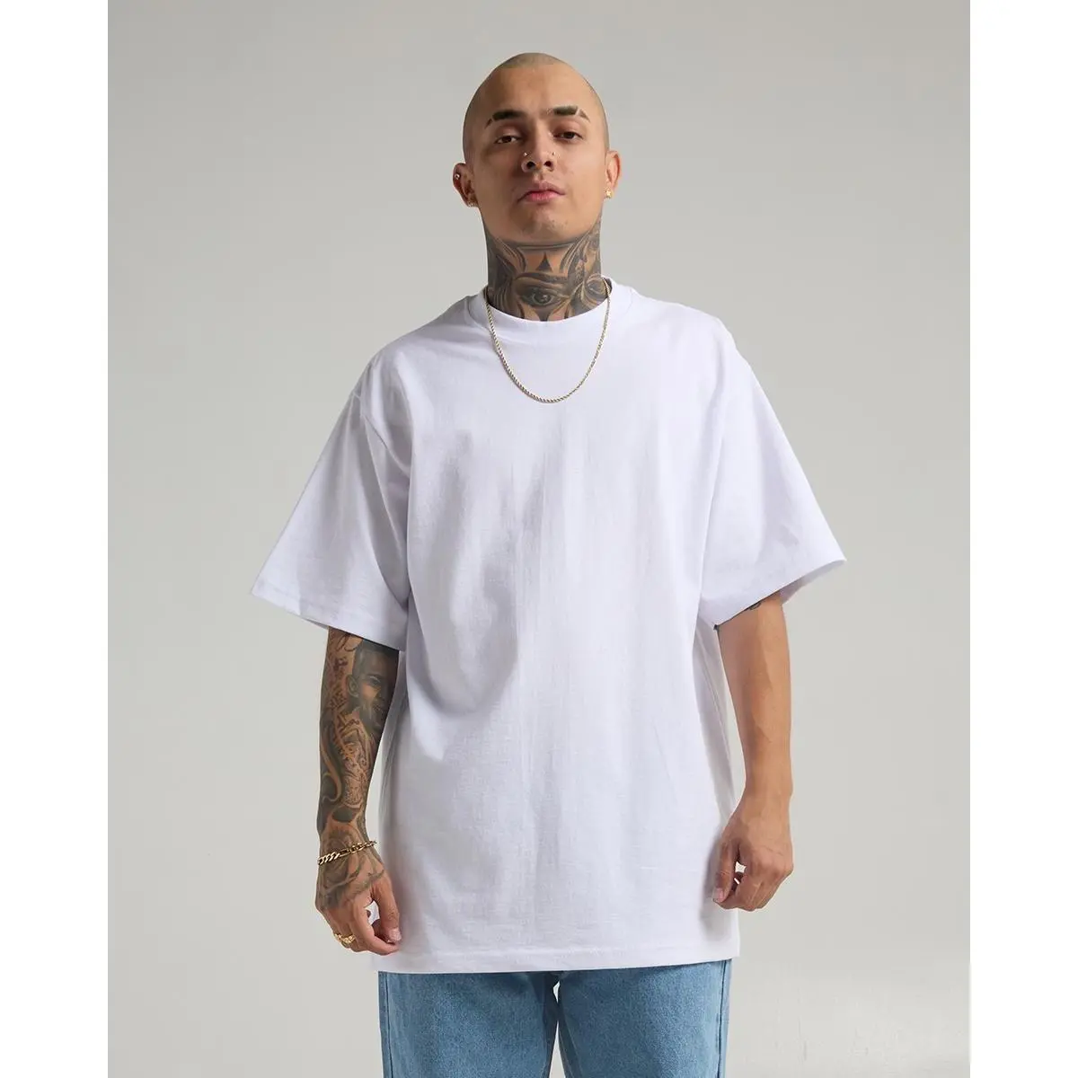 Men's 7.5oz Max Heavyweight Loose Round Neck Casual T-Shirt - Standard Sizes, Menswear Top, Tshirt, Baggy, Shortsleeve, Classic, Cotton, Crew Neck, Machine Washable, Plain