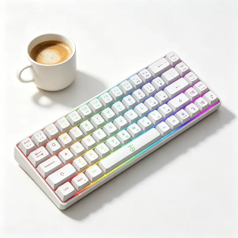 68-Keys 60% Gaming Keyboard, RGB Rainbow LED Backlit Mini Ergonomic Mechanical Feel Keyboard for Gaming Setup, Work from Home, Full Compatibility with Windows PC Laptop (PC Accessories, Rainbow RGB Keyboards)