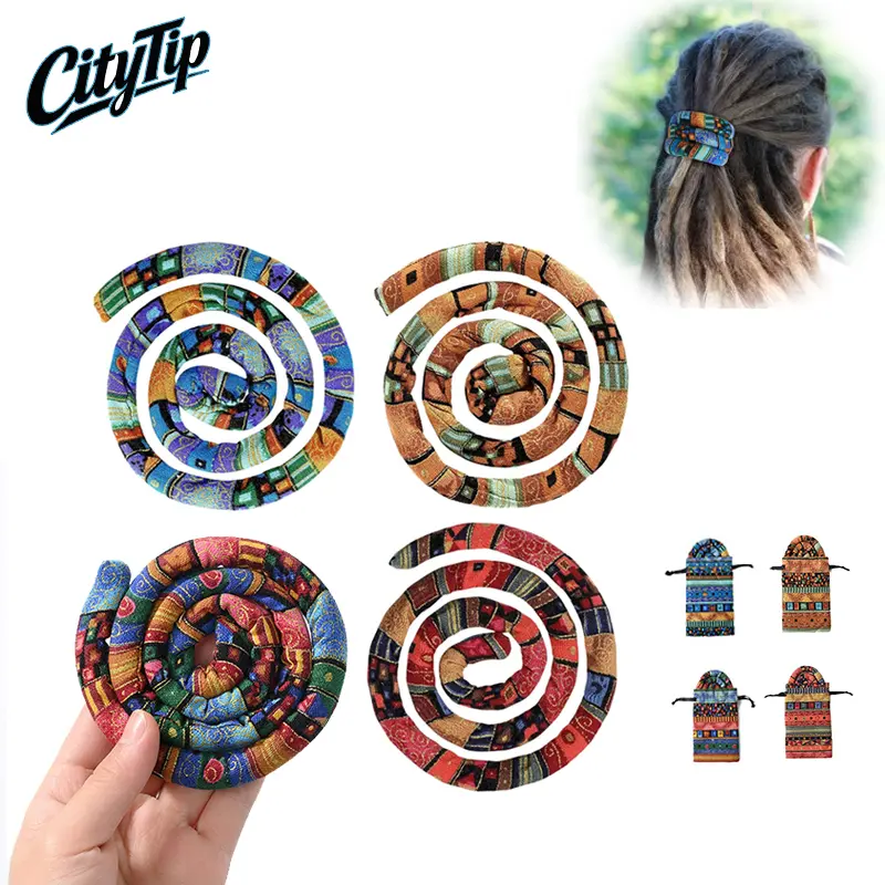 2PCS Spiral Loc Hair Tie for Dreadlocks, Bendable Ponytail Holder with Built-In Wire, Flexible Hair Wrap for Locs, Braids & Thick Curly Hair, Protective Style Accessory, TikTok Viral Hair Essential