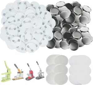 300 Sets 25mm/1 inch Button Supplies Button Parts for Buttons Maker Machine 25mm, Round Badge Blank Buttons Pins, Includes Plastic Pin  Cover, Metal Cover, Clear Film&Blank Paper