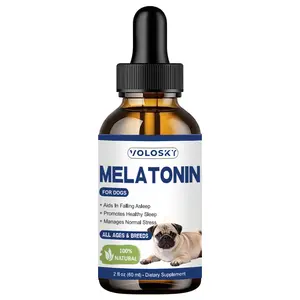 VOLOSKY Melatonin  Supplements - Natural Calming Drops for Anxiety & Stress - with Valerian Root, Ashwagandha, L-Theanine - Liquid Melatonin Helps with Sleep, Thunder, Fireworks - Bacon Flavor
