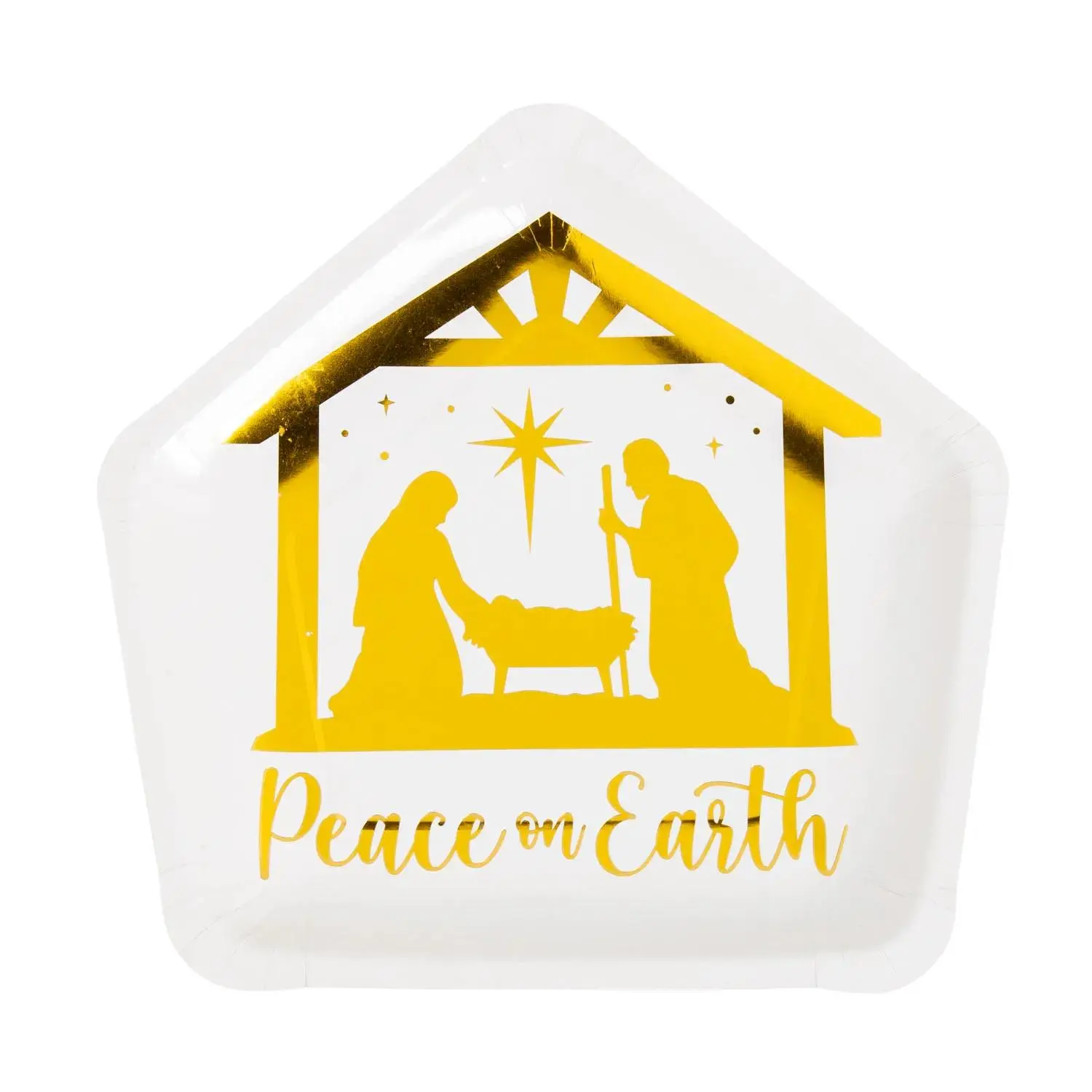 Peace on Earth Nativity Disposable Paper Serving Trays - 12 pieces