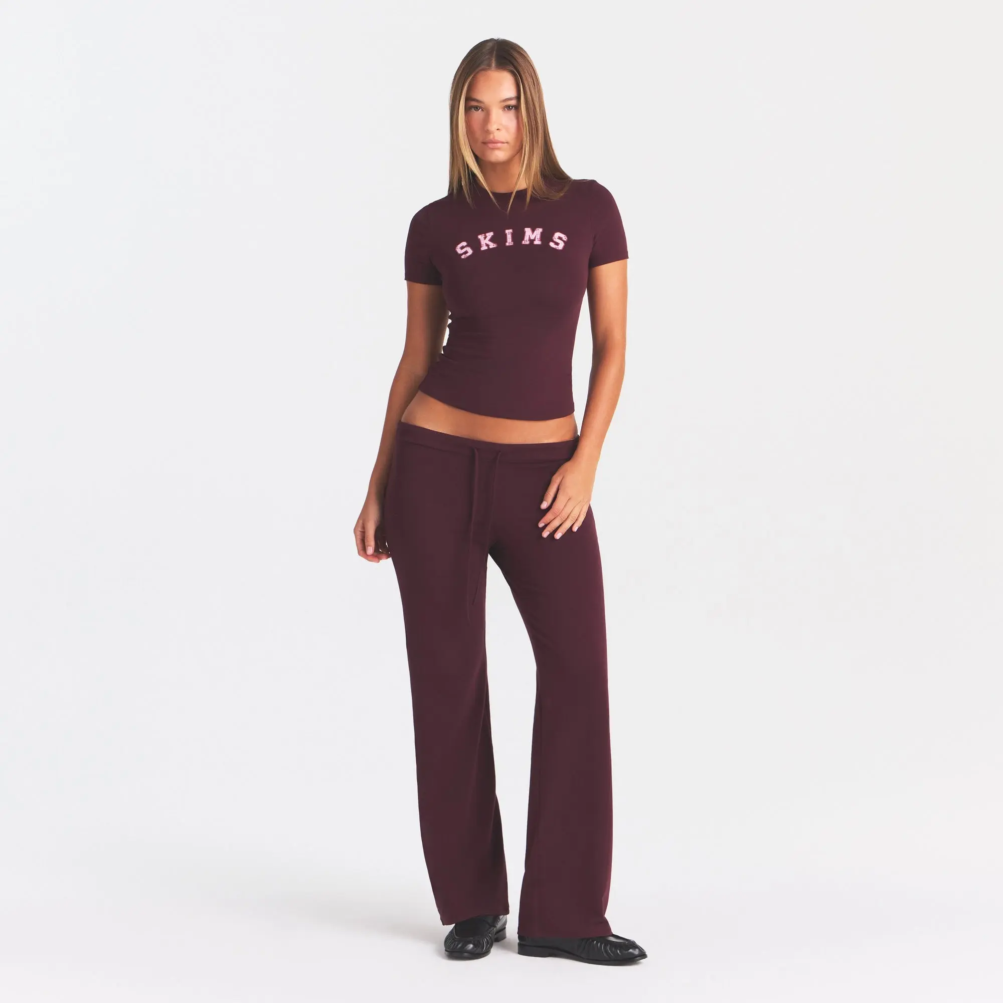 SKIMS COTTON JERSEY STRAIGHT LEG PANT